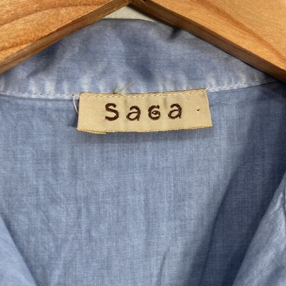 Saga Blouse Lightweight Cotton Silk Boho Beachy Size 0 - Picture 6 of 11